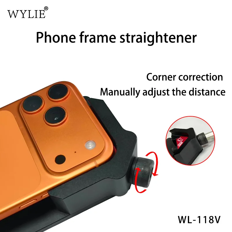 Фото WYLIE WL-118V 2-в-1: Инструмент для выпрямления рамок и коррекции углов (прямых и закругленных) для iPhone/iPad, инструмент для ремонта изогнутых корпусов №5