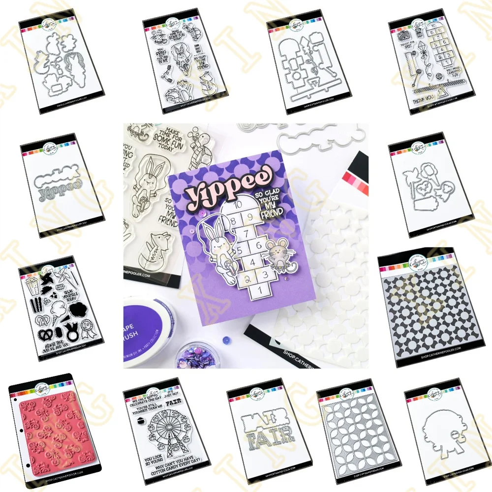 

New Ferris Wheel Windmill Metal Cutting Dies Clear Stamps Stencil for Scrapbook Diary Decoration Embossing Template Handmade