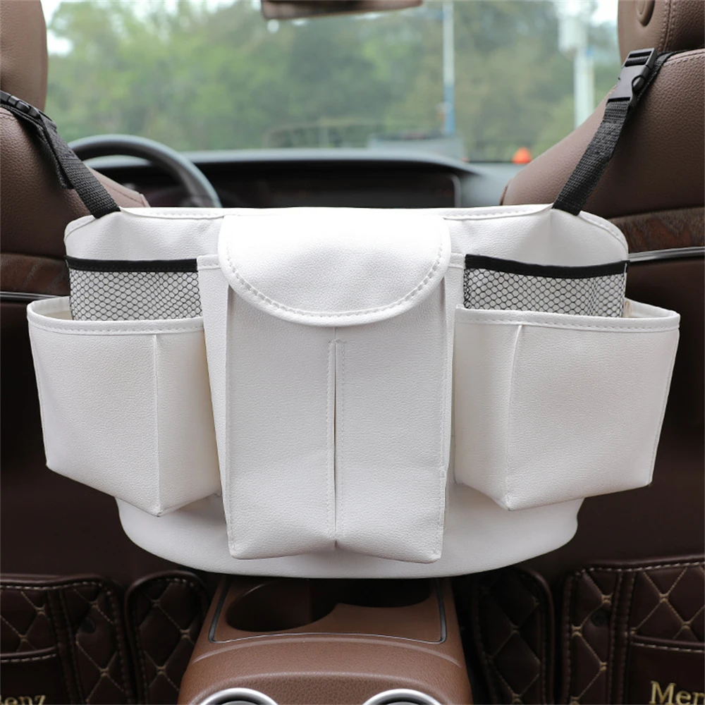 Pu Leather Car Handbag Holder Interior Auto Seat Middle Box Seat Hanger Storage Bag Hanging Pocket Handbag
