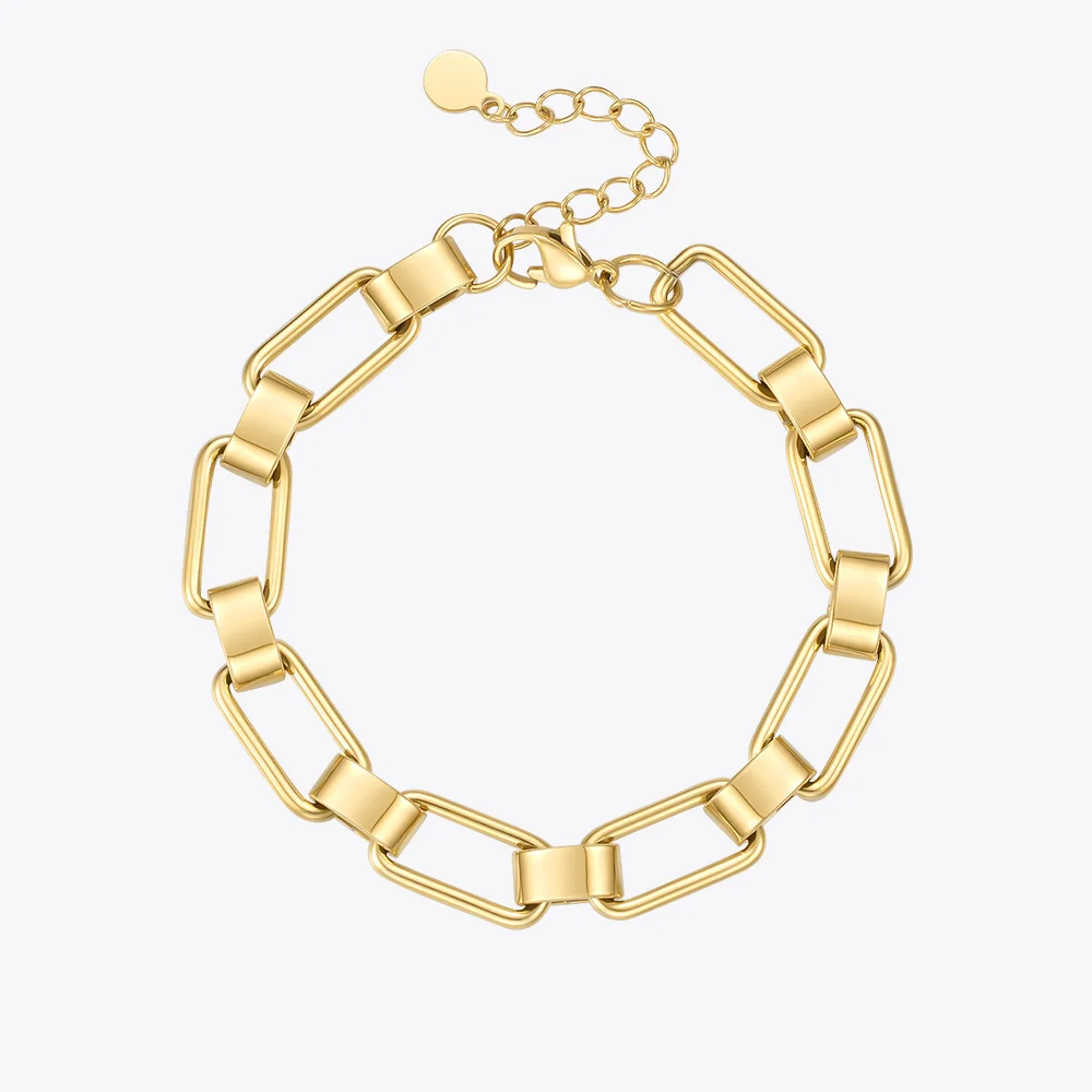 

ENFASHION Trend Chain Square Bracelet For Women Gold Color Bracelets 2020 Stainless Steel Pulseras Fashion Jewelry Party B202223