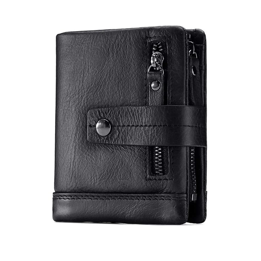 

SUMAITONG Genuine Men Wallet RFID Luxury Desig Bifold Short Wallets Male Hasp Vintage Purse Coin Pouch Multi-functional Card