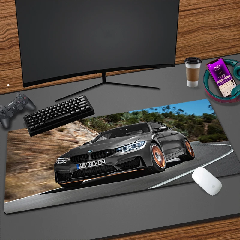 

BMW M4 Car Mousepad Custom Home Computer Keyboard Pad Desk Mat Laptop Soft Anti-slip Table Mat XXL 100x50 Office work Mouse pad