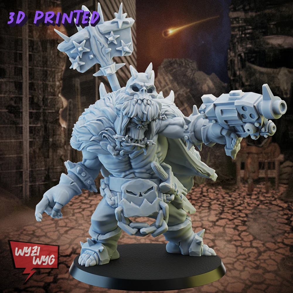 

Green Skin Boss Miniature, Big Boss, Orcs Figure Proxy, HD 3D Printed Resin Model, Action Tabletop Wargame DnD TRPG