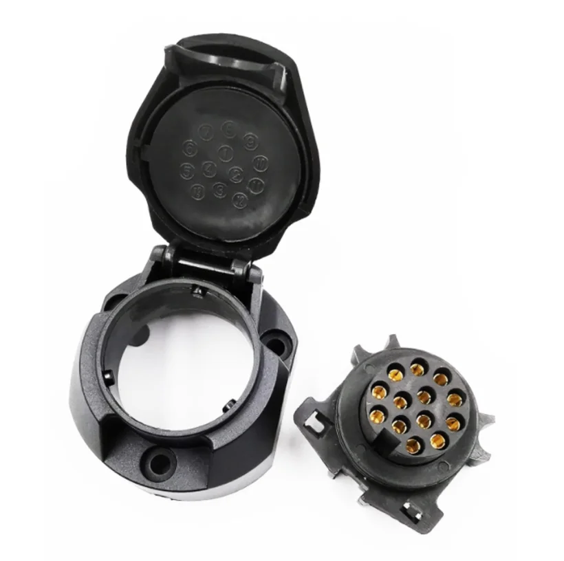 

13 Pin Trailer Socket Euro 12V Plastic Durable 13-Pole Electrical Connector Light Adaptor Car Parts for Caravans Pulling