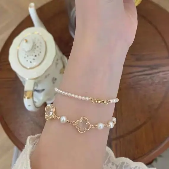 Браслет с натуральным жемчугом для женщин ювелирные изделия аксессуары простой