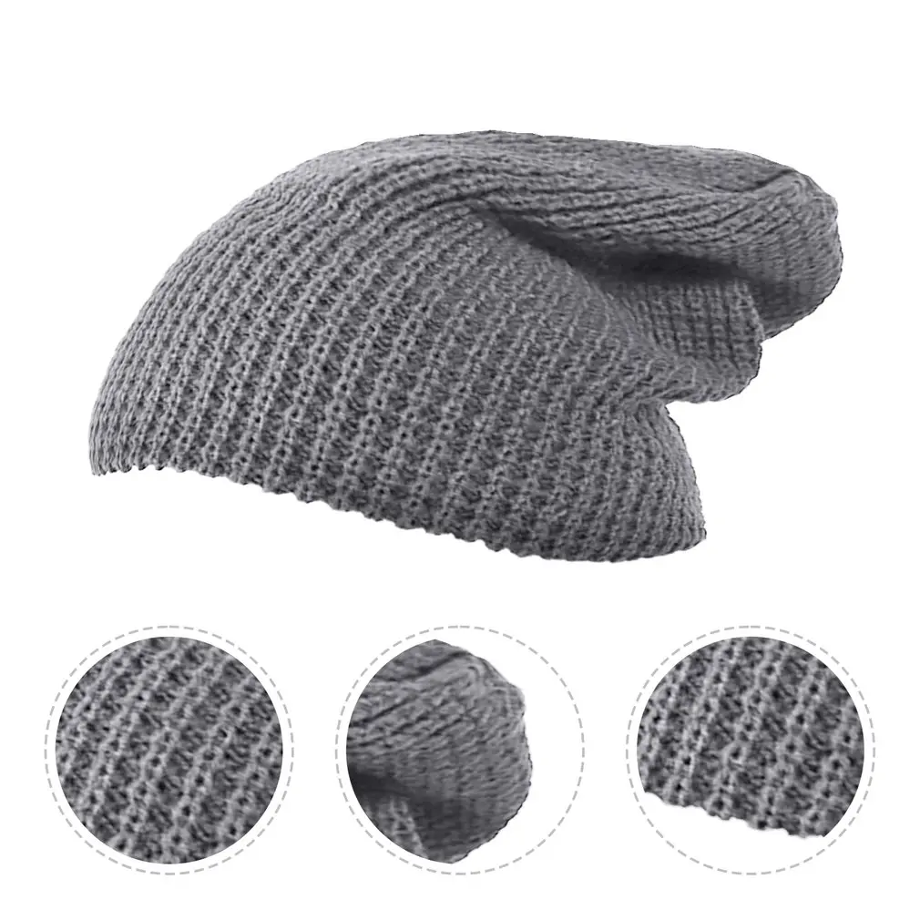 

Новое поступление Стильная осенне-зимняя теплая женская вязаная крючком шерстяная вязаная шапка берет Лыжная Шапка мешковатая однотонная ...