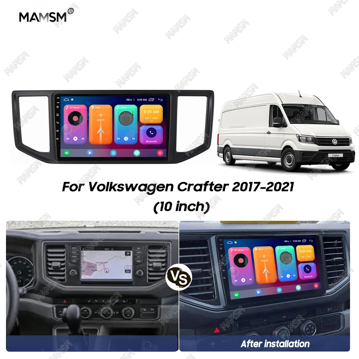 Радиоприемник MAMSM диагональю 10 дюймов Подходит для Volkswagen Crafter 2017 2018 2019 2020-2021