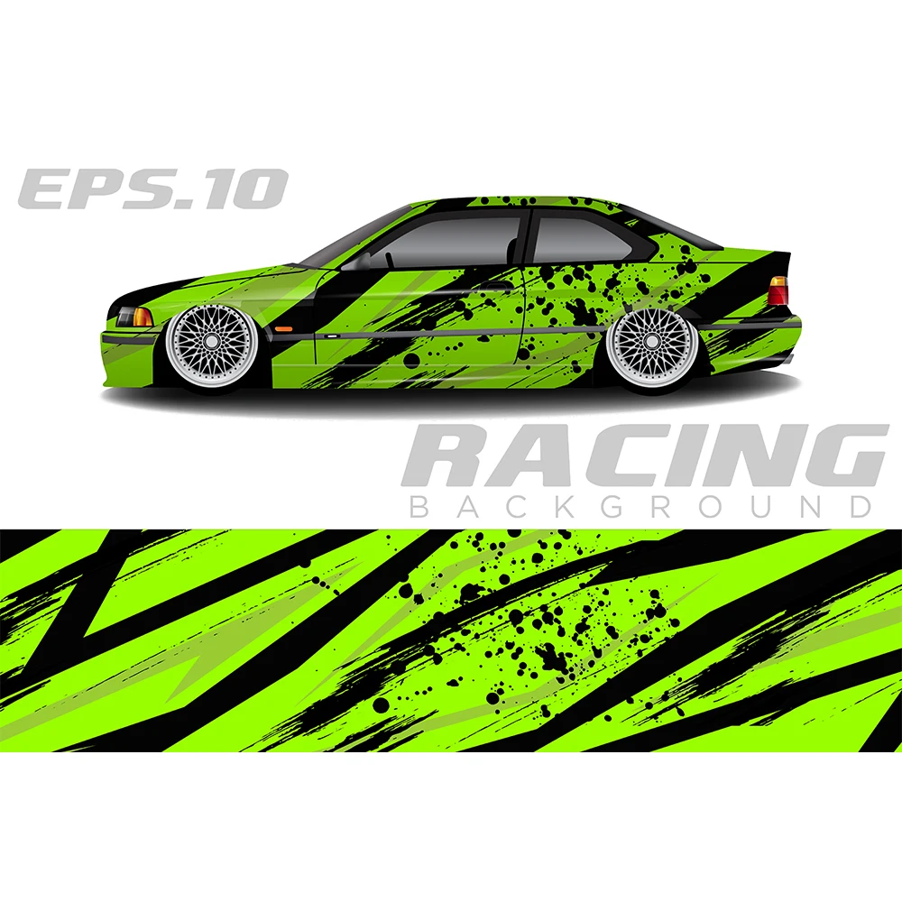 Черно-фиолетовый красочный полноразмерный гоночный RV графические наклейки