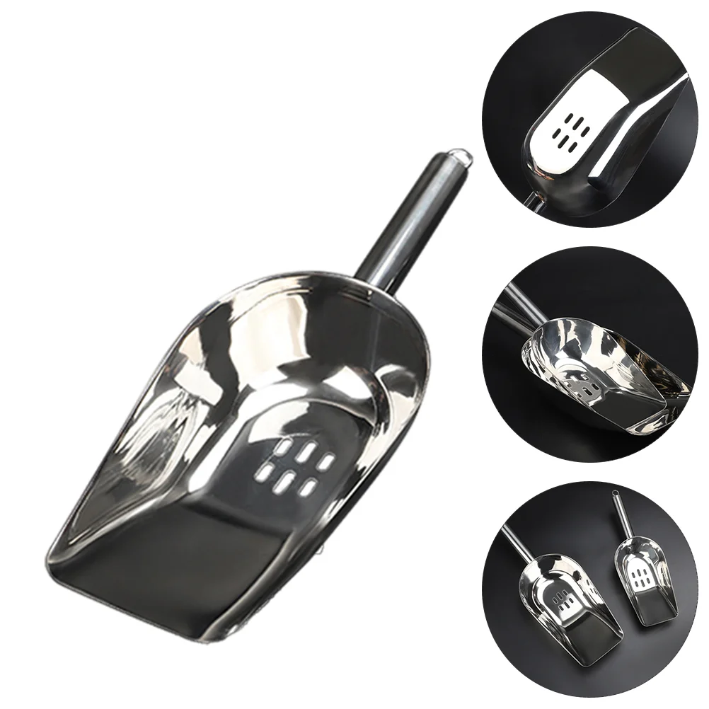 

Filter Ice Scoop Stainless Steel Food Metal Kitchen Gadgets Durable Supply