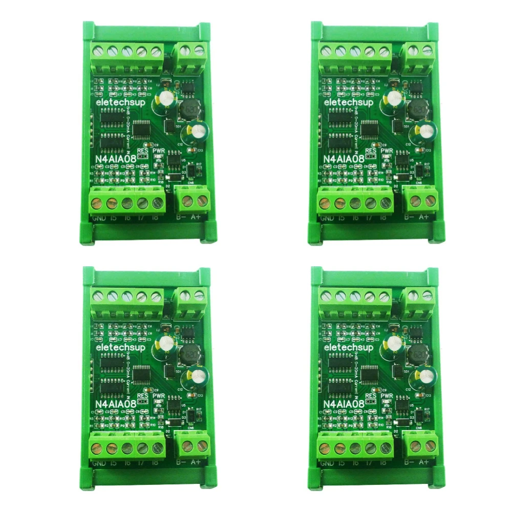 

DC 12V 24V 8CH 4-20MA To RS485 Current Analog Input Collector MODBUS RTU Board For PT100 K Thermocouple Pressure Sensor
