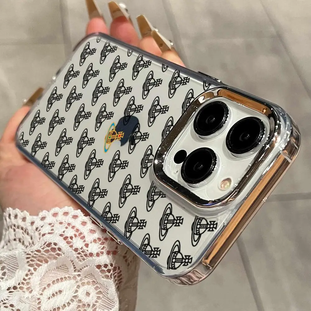 Фото Чехол для телефона V-Vivienne-w-Westwood для iPhone 17 Air 16 15 14 Plus 13 12 11 Pro Max 16e, противоударный, прозрачный, с HD-защитой задней панели №3