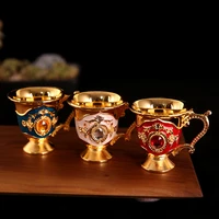 new european creative retro white wine glass handle cup metal crafts gifts home decoration teacups