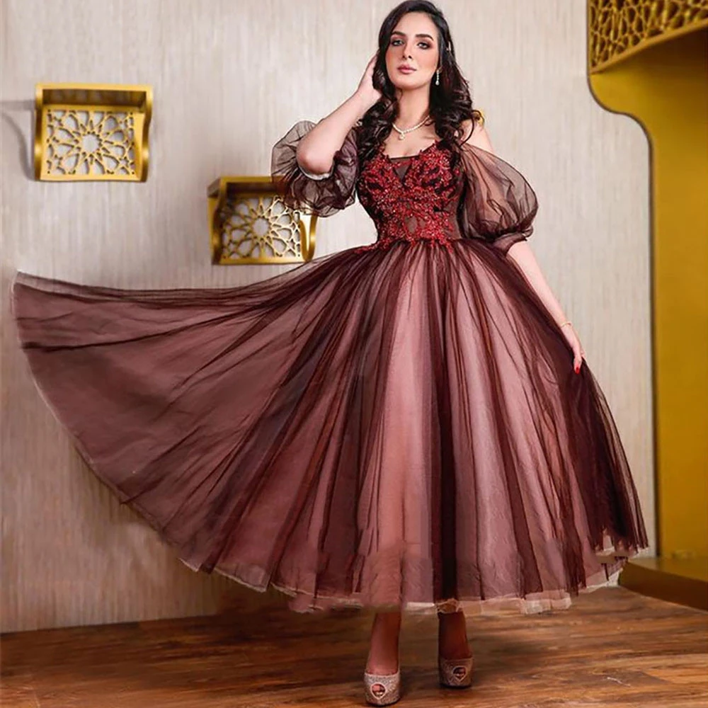 

Блестящие коричневые бриллиантовые тюлевые трапециевидные Короткие свадебные платья, вечерние платья на тонких бретелях, платья для встречи выпускников