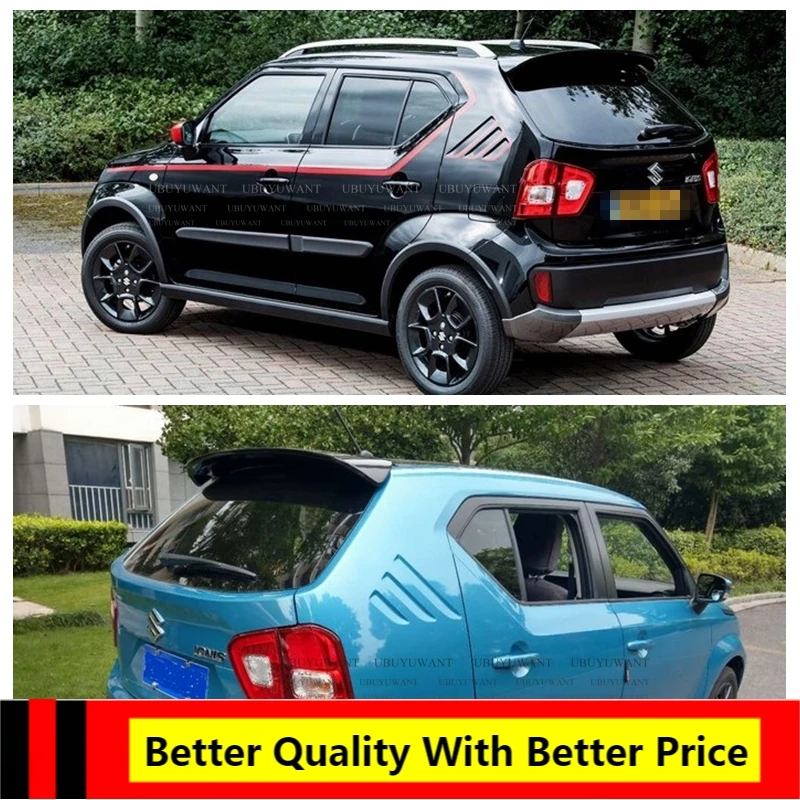 

Use For Suzuki Swifts 2015-2019 Year Spoiler ABS Plastic Carbon Fiber Look Rear Roof Wing Car Body Kit Accessories
