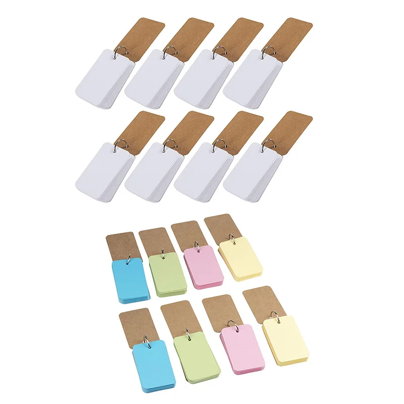 

Flash Cards With Binder Rings,8-Pack 400-Piece Study Cards, Mini Index Cards, Note Cards, Memo Scratch Pads,Perfect For Language