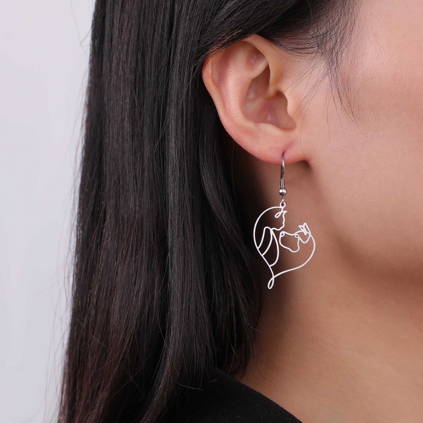 Серьги-подвески Cazador для женщин ювелирные изделия из нержавеющей стали с лицом