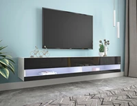 80 inch tv stand with led lights floating entertainment center media console wall mounted modern storage shelf for tvs