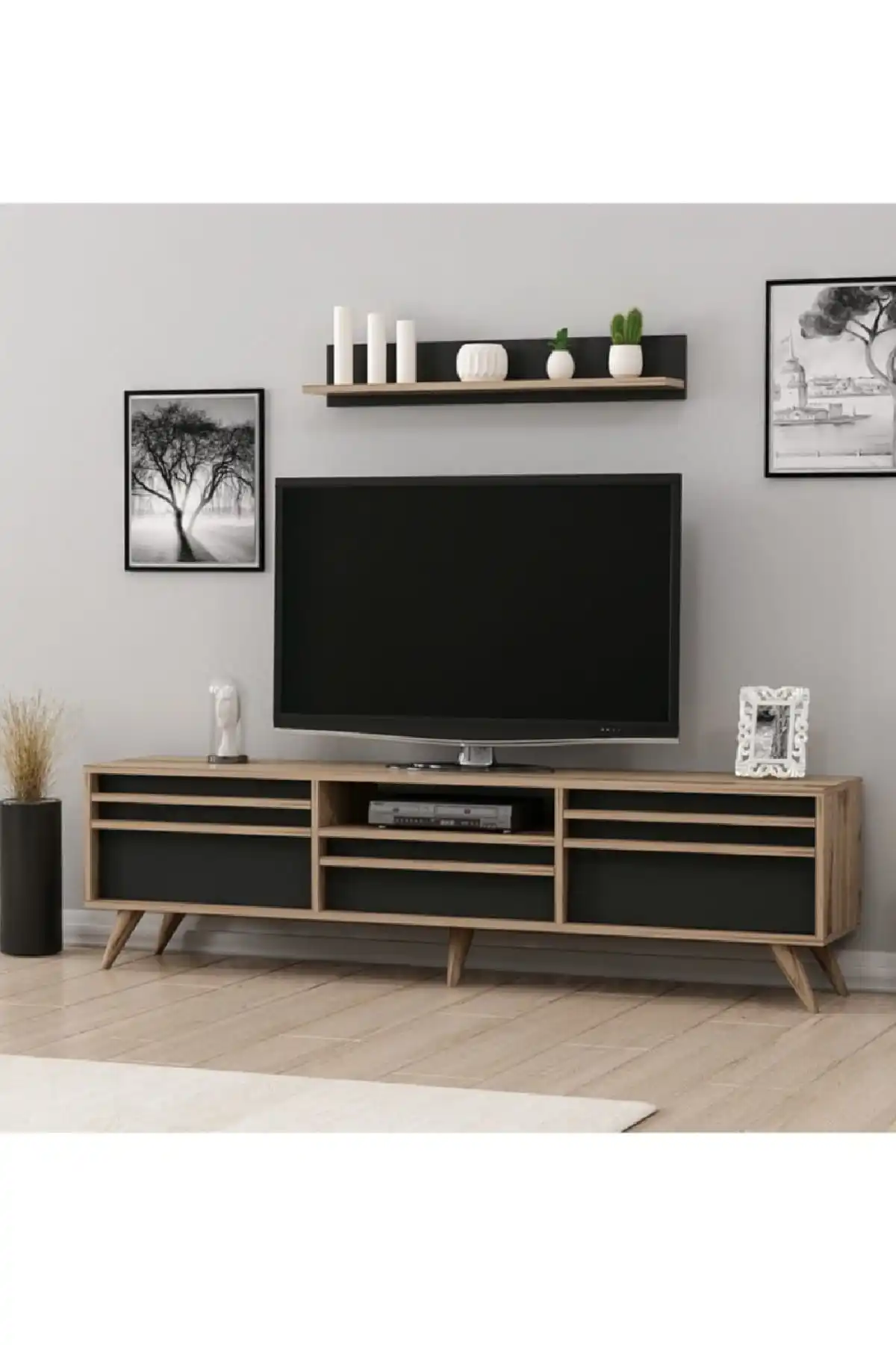 Современный ТВ-блок Hira ТВ-стенд Черная