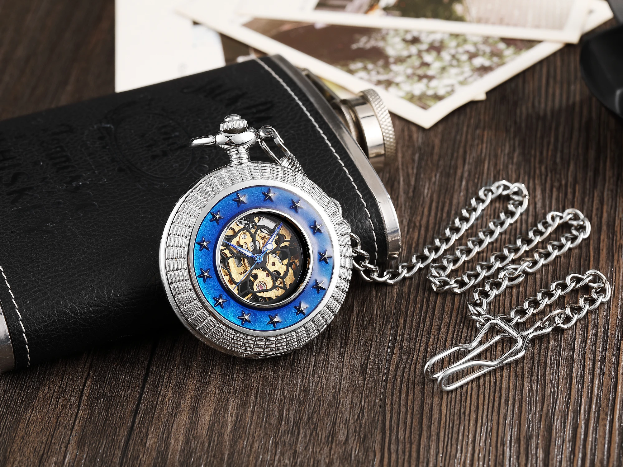 Men Antique Steampunk Vintage Roman Numerals Automatic Mechanical Pocket Watch Necklace Pendant Retro Clock Chain Reloj Hombre