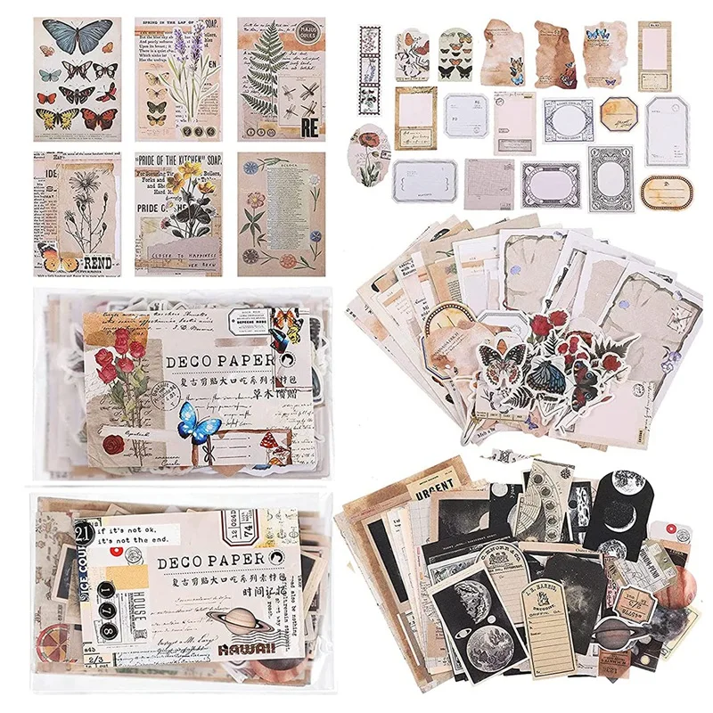 

400Pcs Scrapbooking Supplies Journaling Vintage Scrapbook Stickers Adhesive Scrapbook Washi Stickers For Album Art Craft