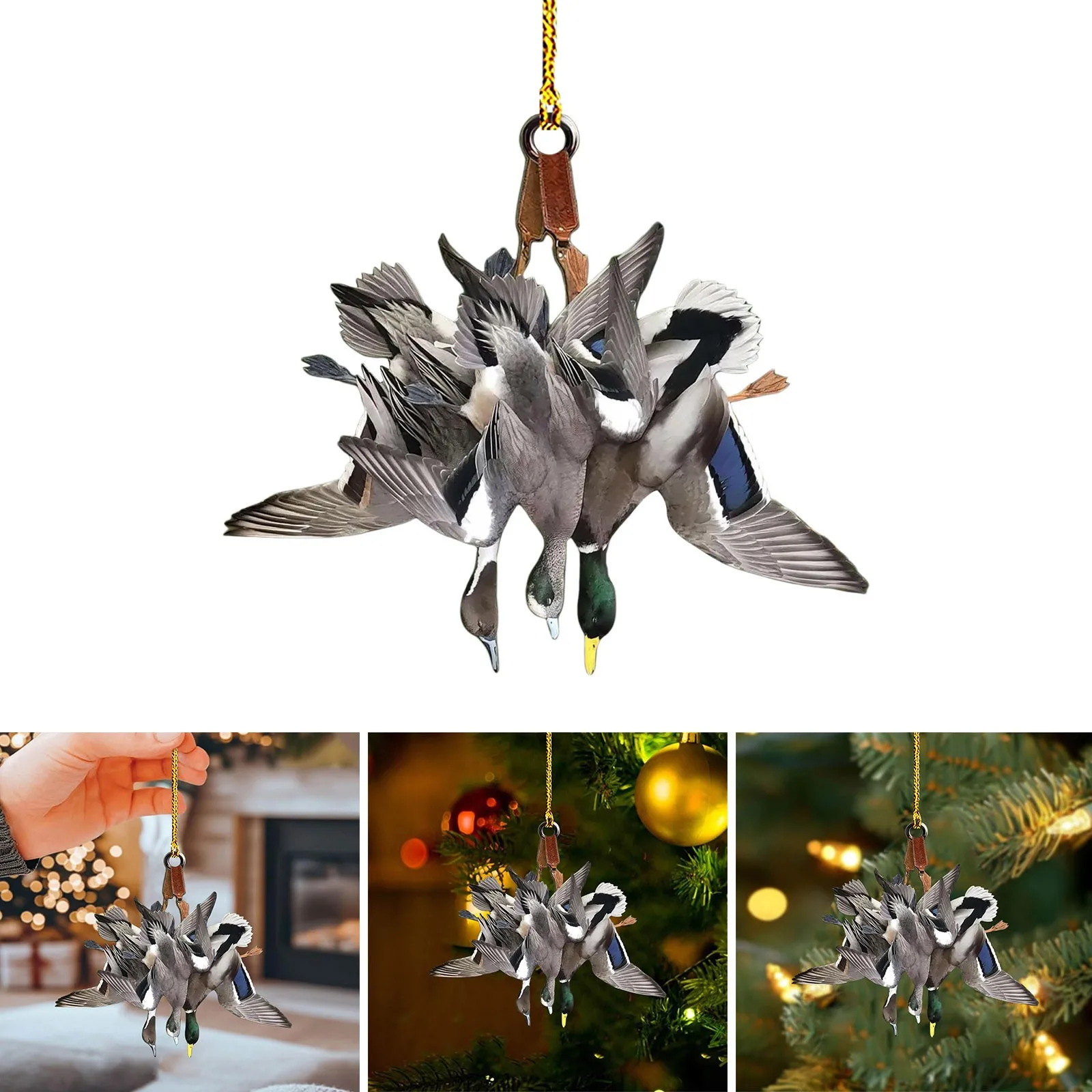 Рождественский орнамент дизайн утки уникальный плоский кряква подвеска в виде