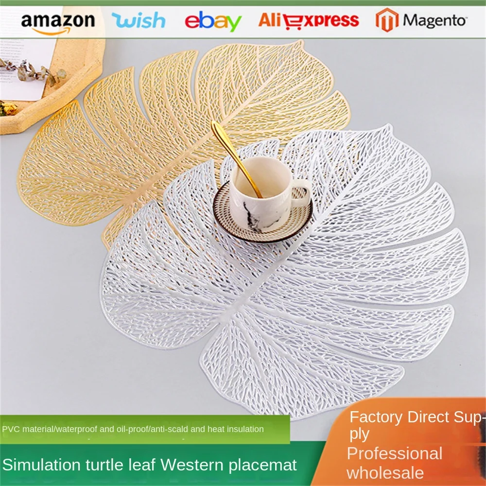 

1piece Heat Insulation Pad Food Plate Mat Tableware Pad Oil Proof Placemat Table Decoration Leaf Shape Decorative Pad Waterproof