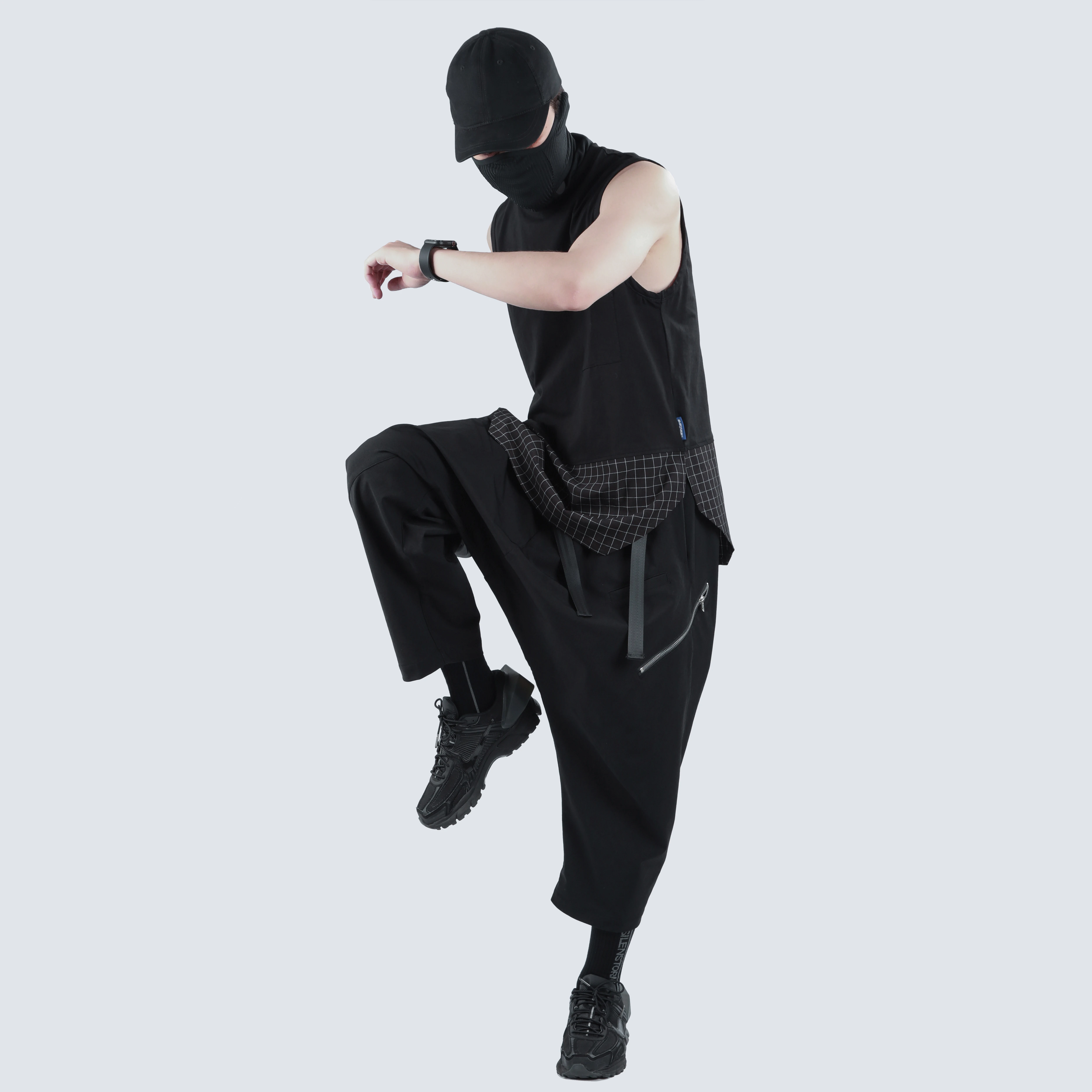 SILENSTORM 21AW Techwear Darkwear Casual Pants Streetwear Samurai Pant Fashion Diagonal Zipper Jogger