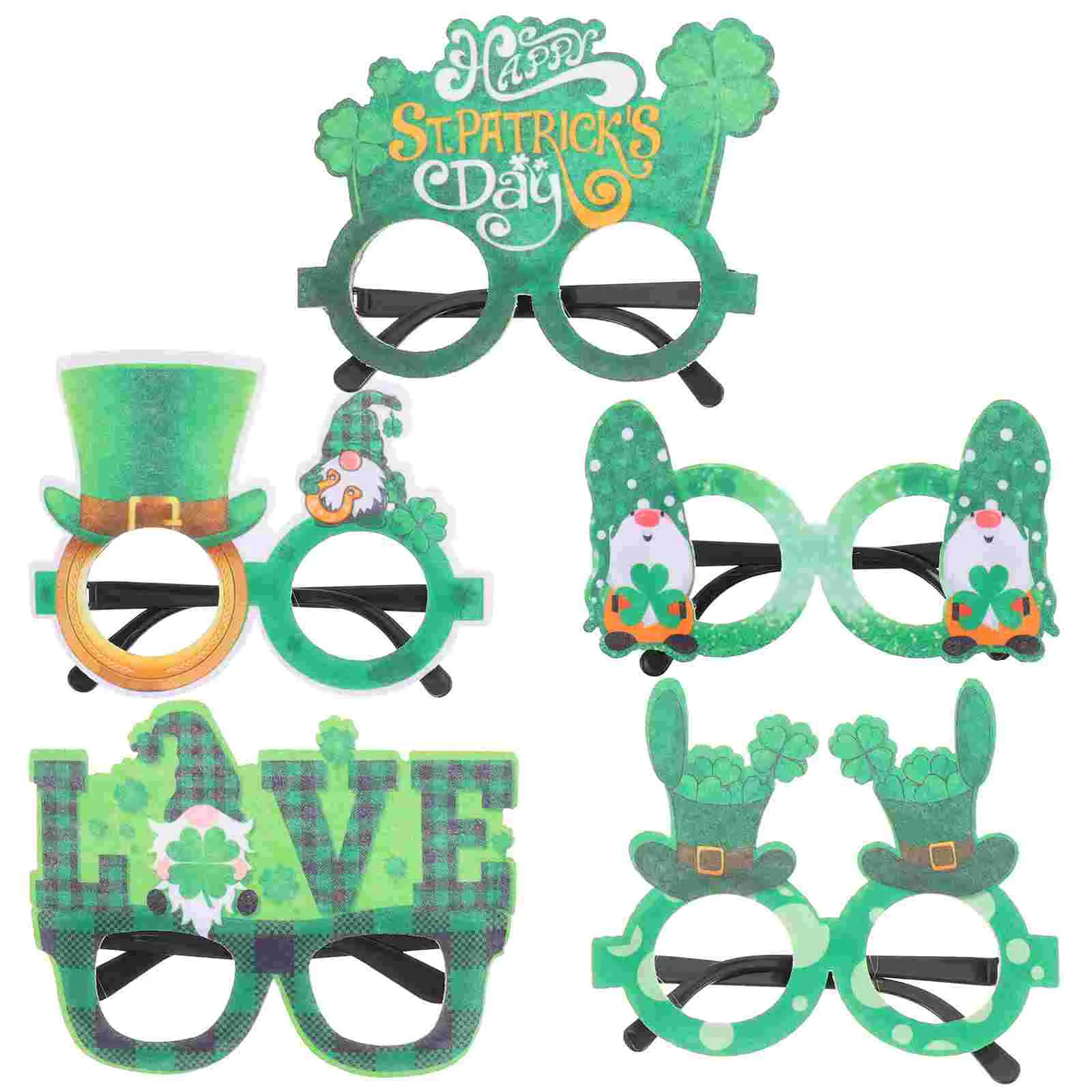 5 шт. очки из фетра реквизит для фотосессии на день Святого Патрика светодиодные