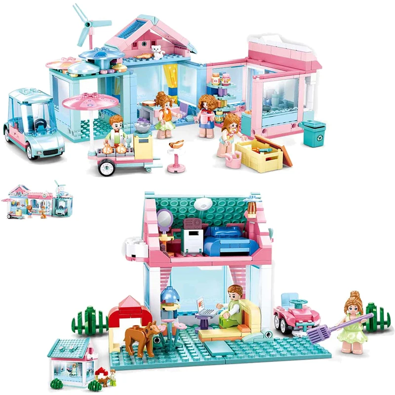 

SLuban Building Blocks Dream Wedding Series Garden Cottage Set Sail Bricks for Assemble Dolls Minifigures Gifts