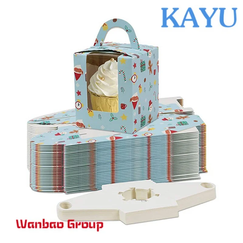 Foldable customized tote high quality cake packaging kraft paper food boxes with logo