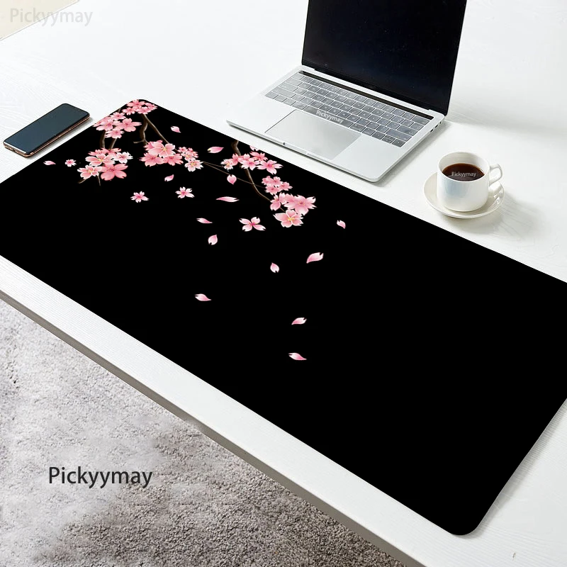 

900x400mm XXL Gaming Mouse Pad Large Rubber Gamer Cherry Blossoms Table Computer Mousepad Soft Sakura Keyboard Desk Play Mats