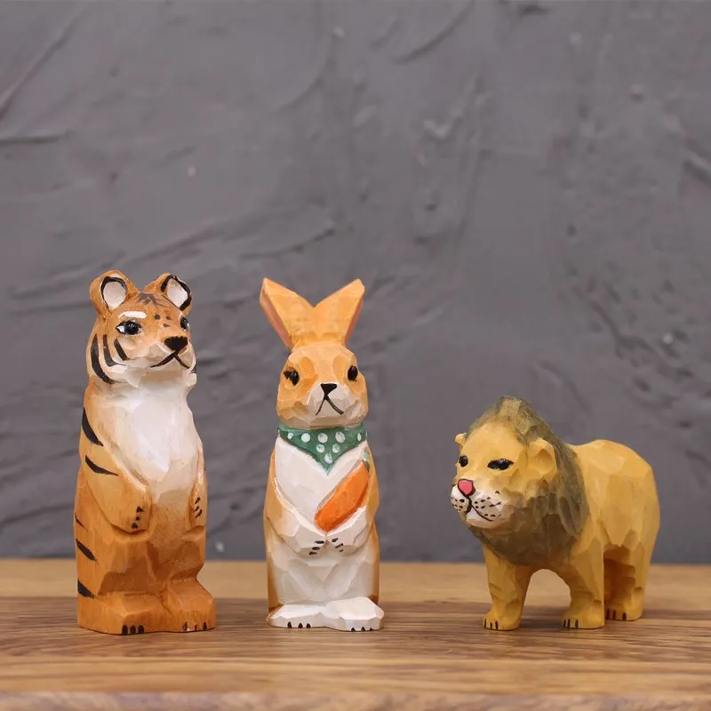 

1PC New Style Of Handmade Log Carving Wood Animal Santa Decorations Desk Children Home Decor DIY Gift Decorations Christma Gifts