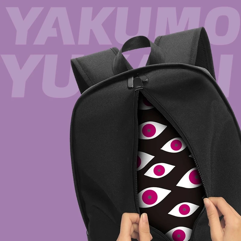 

Japanese Anime TouHou Project Yakumo Yukari Eyes Cosplay Black Student School Harajuku Backpack Travel Messenger Bags Xmas Gift