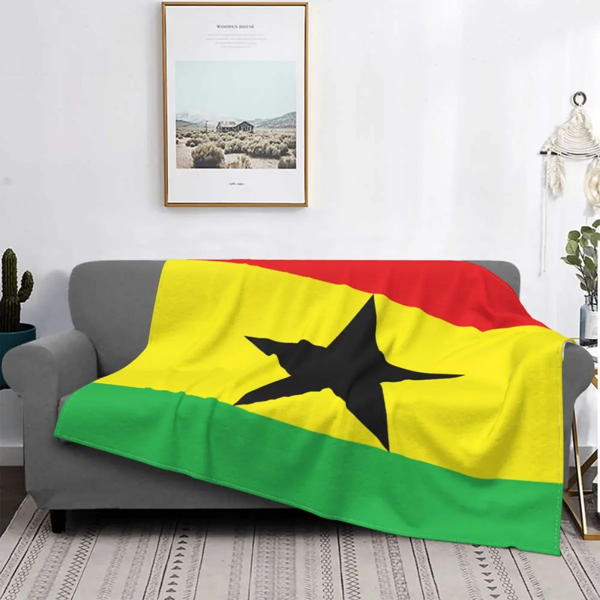 

Ghana Flag Blanket Bedspread Super Soft Winter Spread Sofa Bed Plush Bedroom Picnic Velvet Decor