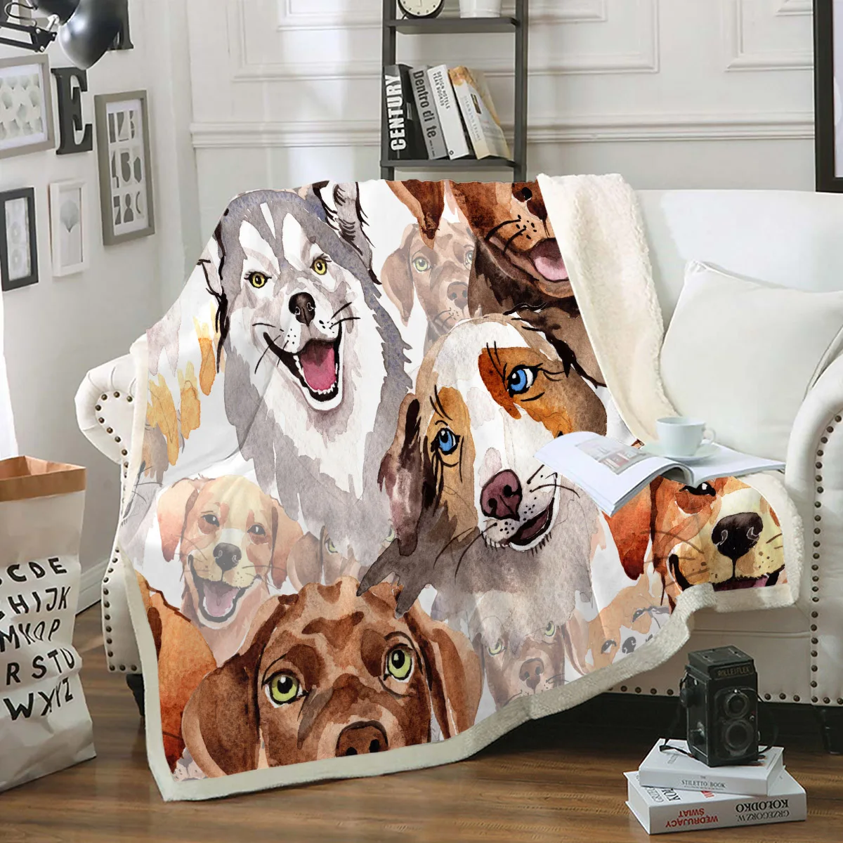 

Одеяло для собак с мультяшными животными шерпа одеяло милое одеяло мягкое черное одеяло в европейском стиле для дивана офиса