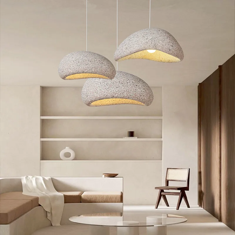 

Nordic Minimalist Wabi Sabi LED Restaurant Pendant Light Lustre Cafe Living Room Chandelier Home Decor Bedroom Loft Hanging Lamp