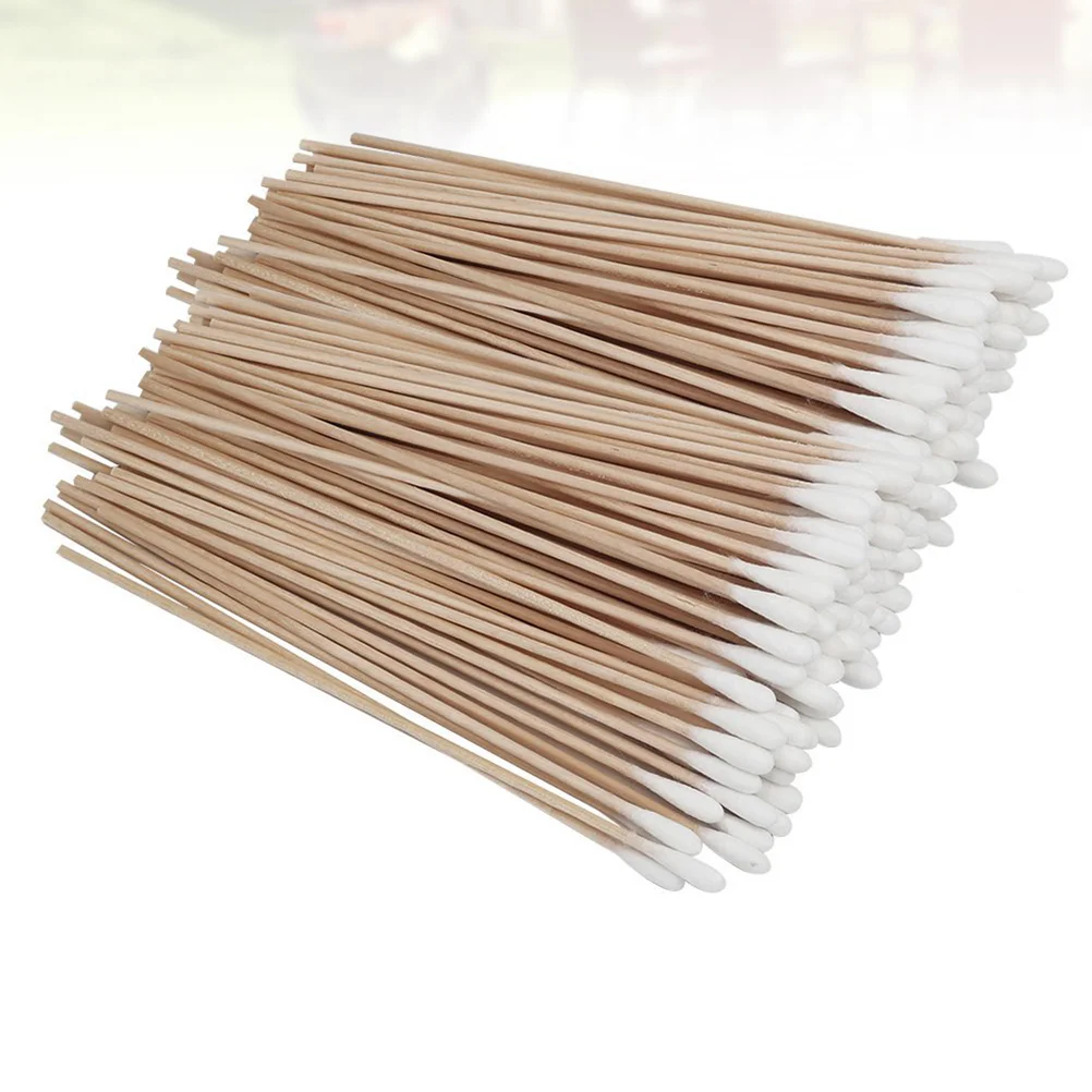 

500 PCS Pointed Cotton Swabs Multi- Cleaning Stick Tipped Wood Applicators Ear