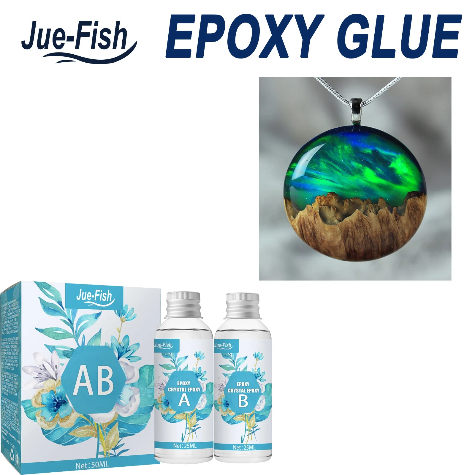 

50ml Epoxy Glue DIY Mold Epoxy Resin AB Glue Hard Specimen Making All-material Quick-drying Hard Glue Ultra-transparent Crystal