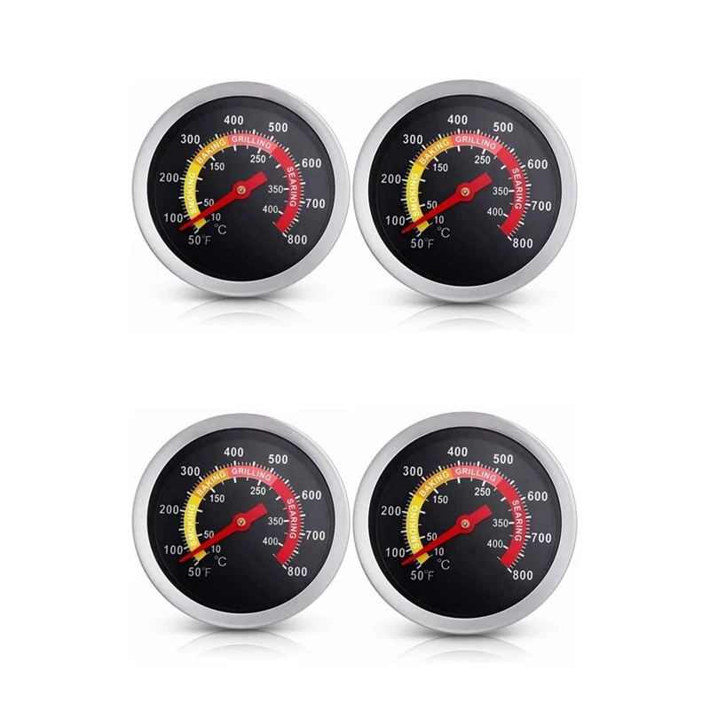 

2X BBQ Grill Temperature Gauge, Barbecue Charcoal Grill Smoker Temperature Gauge Pit BBQ Pizza Oven Thermometer