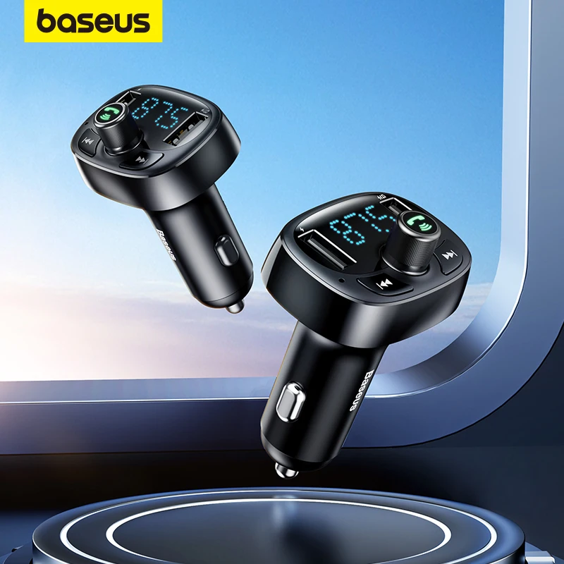 

Baseus Car FM Transmitter Handsfree Bluetooth Modulator 3.4A Fast Dual USB Car Charger Audio MP3 Player for Mobile Phone Charger