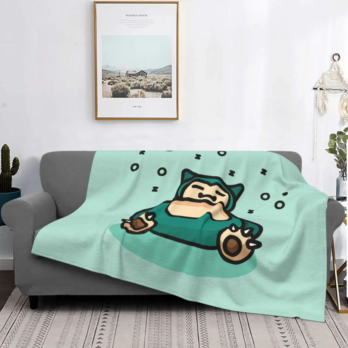 

Blankets Warm Flannel Cute Anmie Throw Blanket for Bedroom Office Bedspreads Snorlax Pictures