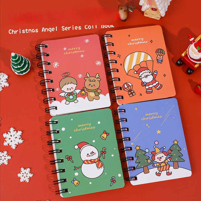 

Mini Christmas Tree Elk Pattern Coil Notepad Creative Cute Notebook School Office Supplies Kid Gift Notebook Student Stationery