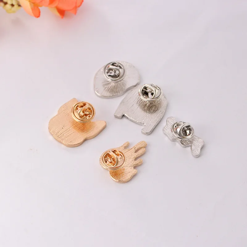 Fashion Cartoon Red Lips Heart Shaped Dog Head Black Leather Metal Enamel Brooch Clothes Backpack Personality Pin Jewelry Gift | Украшения