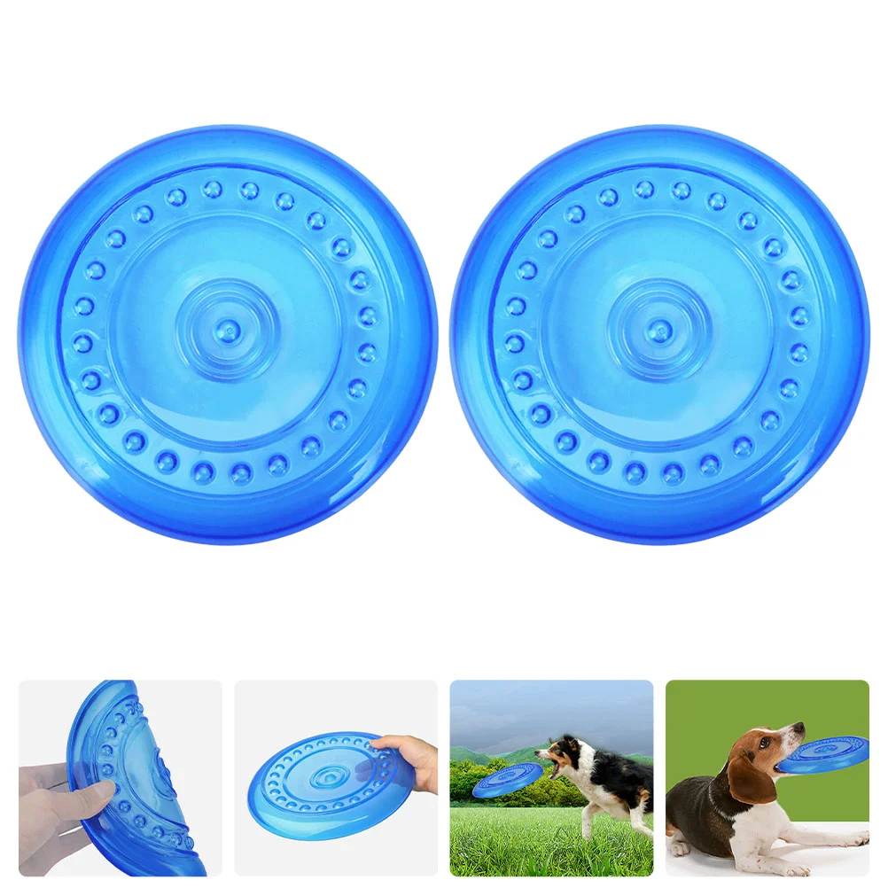 

2pcs Dog Playthings Interesting Flying Disc Toys Portable Dog Fetch Toys Creative Dog Training Props for Gift Park Outdoor