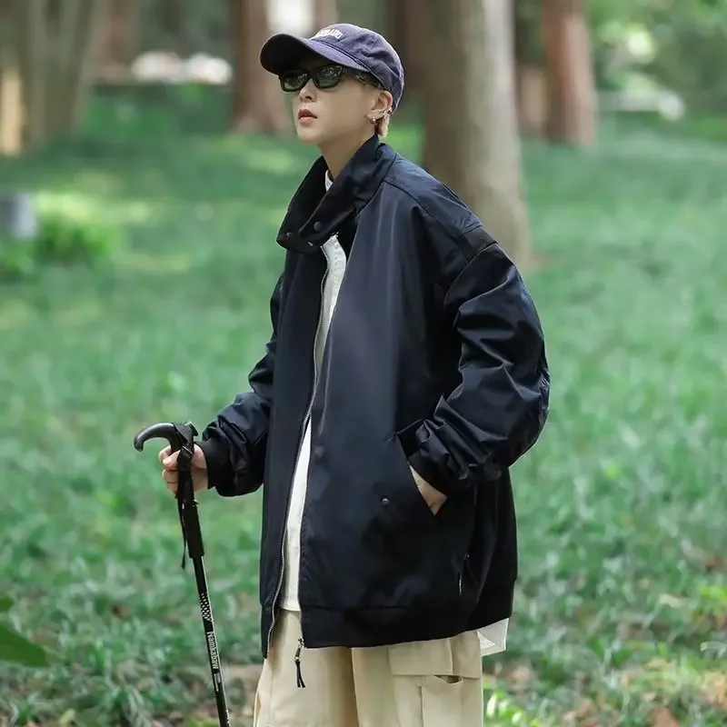 Весенне-осенняя винтажная куртка с лацканами мужская модная брендовая одежда