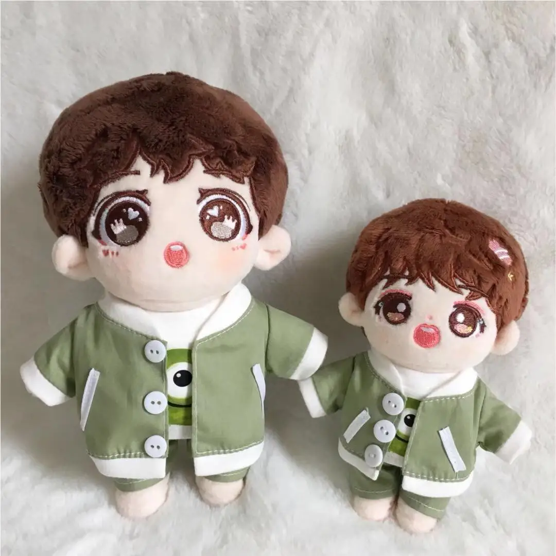 

Hand-made 15cm 20cm cute green little monster three-piece doll clothes without dolls