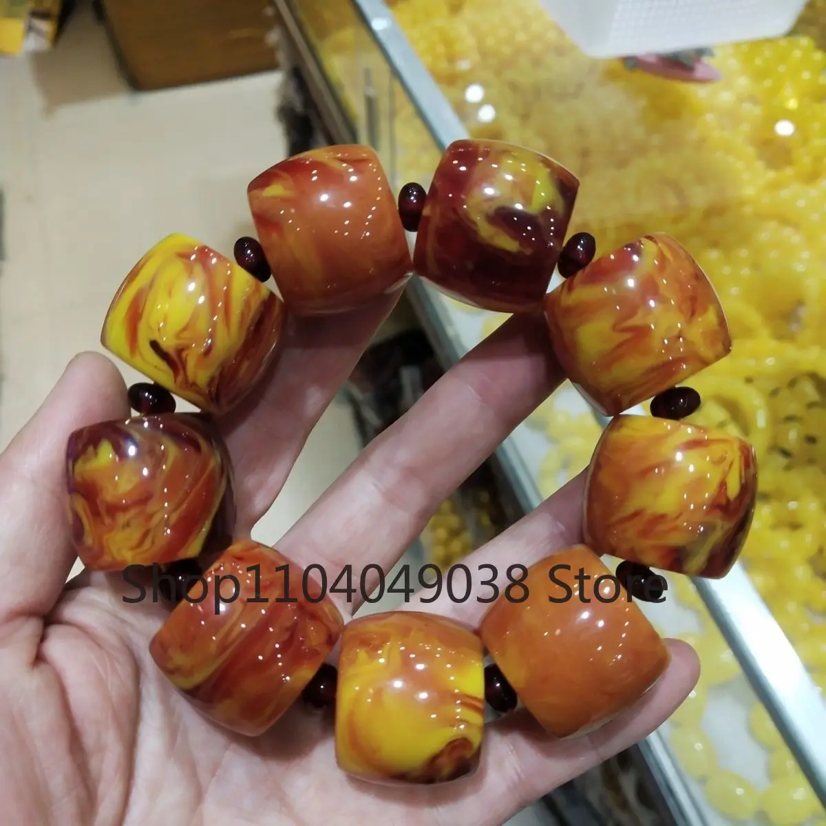 Янтарный браслет в подарок натуральный бриллиант женское счастливое