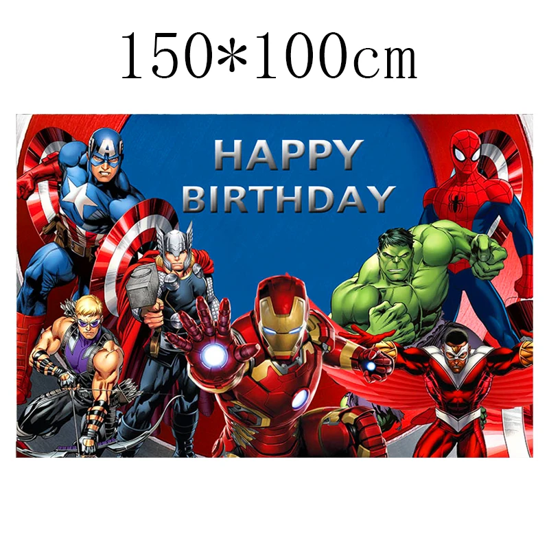 Avengers Superhero Theme Balloons Plates Cups Kids Boys Favors Happy Birthday Party Napkins Decoration Banner Straws Candy Boxes images - 6