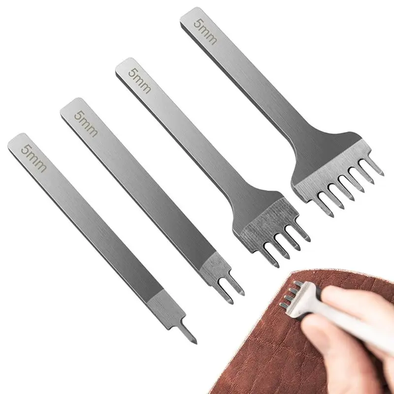 

Leather Tooth Punch Tooth Hole Punch With Comfortable Grip 4pcs Punching Tools For Leather Rustproof White Steel For Leather