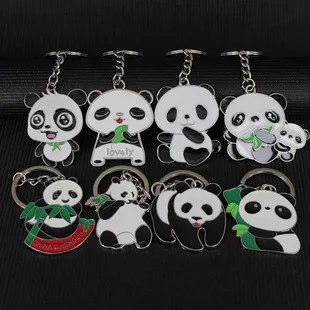 

100pcs Lovely Panda Keychain Keyring Backpack Pendant Wholesale Key Holder Cheap Wedding Promotion Gift Free Shipping